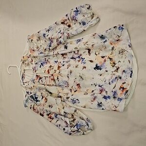 Anthropologie Dolan top silk front, cotton back 3/4 puffer sleeve size XS